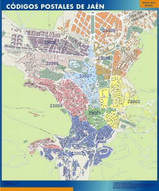 Jaen c digos postales grande Mapas murales de Espa a y el Mundo