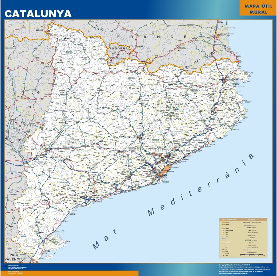 mapa carreteras cataluña Mapa Cataluña carreteras gigante | |Mapasmurales.com